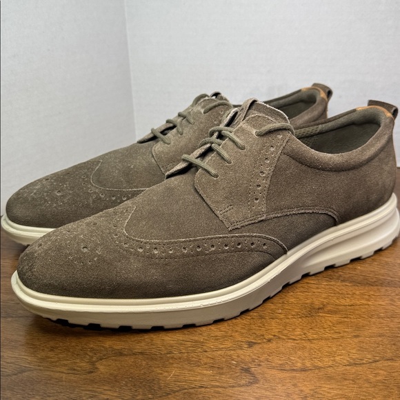 Men\'s Ecco Hybrid Wingtip Tie Suede Oxford Shoes Sneakers, Grey Brown sz 43 / 10 main image 5